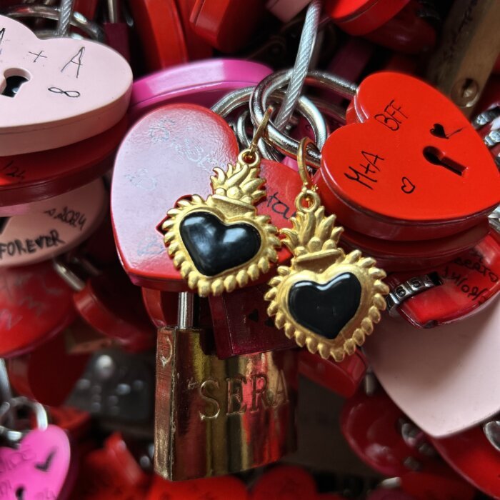 black heart earrings