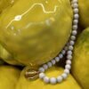 White howlite necklace with shell pendant